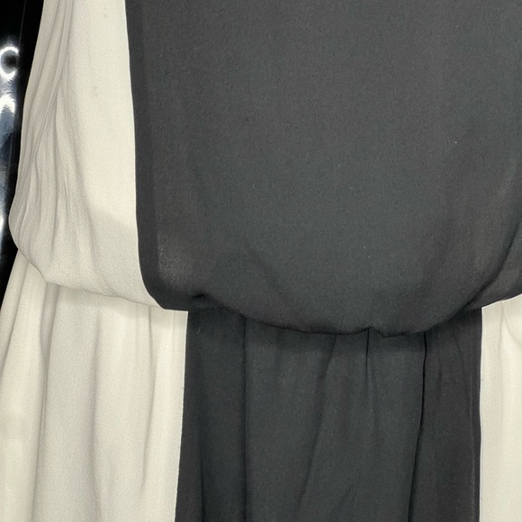 ALICE & OLIVIA 100% Silk Dress Sz XS Black and Cream - Picture 4 of 8
